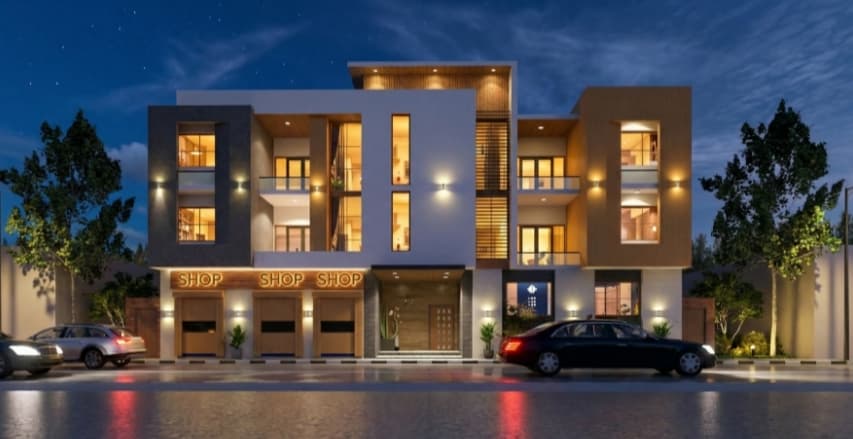 تصميم كامل لعمارة سكنية في ديم مدينة بورتسودان