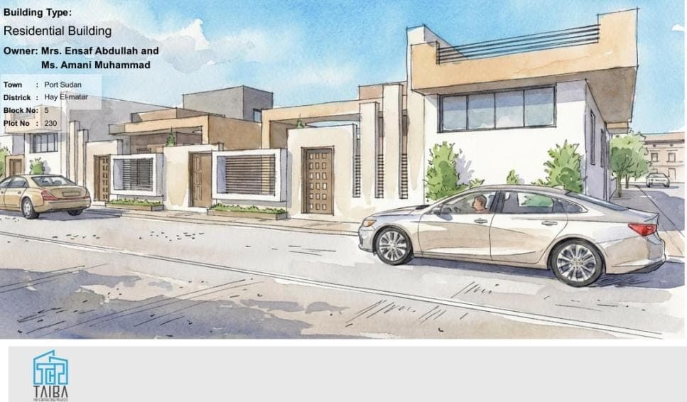 تصميم مبنى سكني في حي المطار مربع 5 بورتسودان - image 2